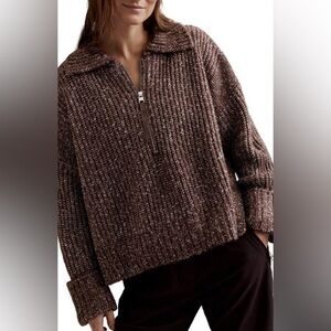 Varley Amelia Oversize Shaker Half Zip Sweater